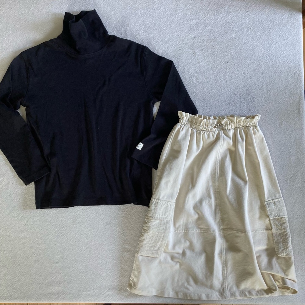 Zara Kids Cream Paperbag Waist Skirt